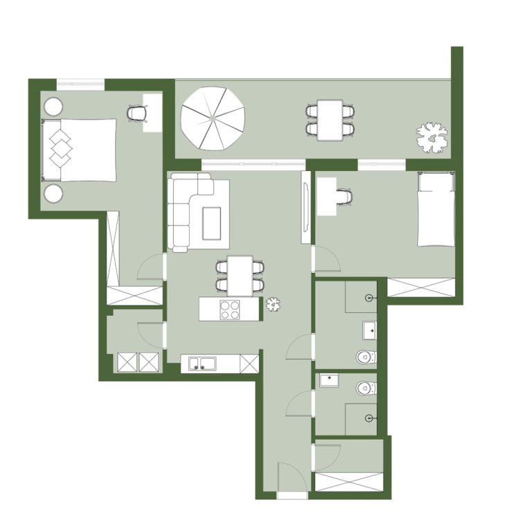 3 Zimmer Dachgeschoss Grundriss 3-Zimmer-Wohnung Neubau Beimoorweg Ahrensburg