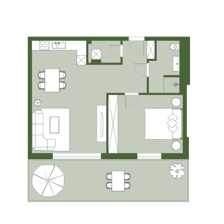 2 Zimmer Dachgeschoss Grundriss 2-Zimmer-Wohnung Neubau Beimoorweg Ahrensburg